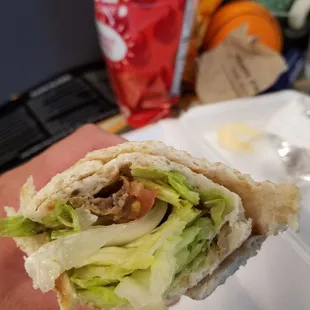 Gyro... finding the meat is like where&apos;s Waldo. Super dry and lacks flavor.