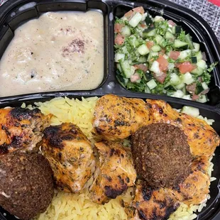 Chicken Kabob with Rice Plate