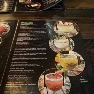 Margarita Menu as of March 2023