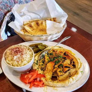 Hummus Chicken Shawarma at Zaman Grill Eisenhower