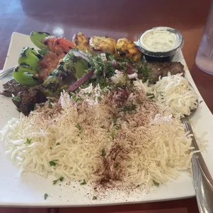 Shish Combo and Greek Salad