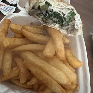 Meat Shawarma Wrap Combo (opted for water instead of soda).