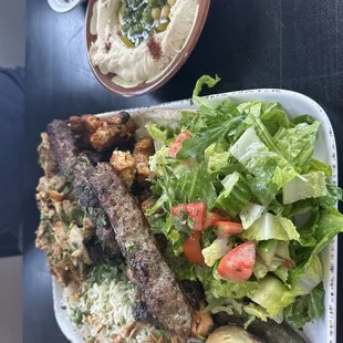 Mix platter for two and hummus appetizer.