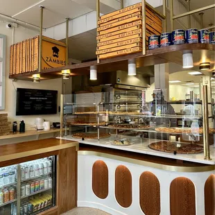 the interior of a bakery