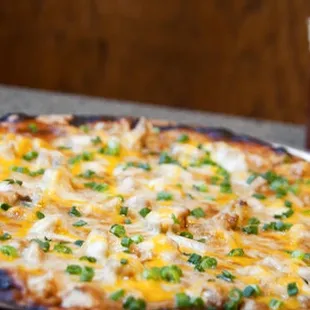 Spicy Chicken Thai Pizza Pie.