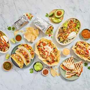 a variety of mexican food