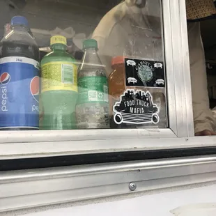 Business card next to ordering window.