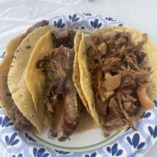 Costilla and mixto tacos