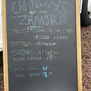 menu