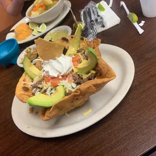 Taco salad with Fajita