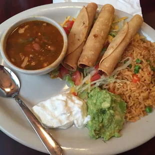 Flautas, I wish they would place the salad on top of the flautas and don't add shredded American cheese. If anyhing, add queso fresco.
