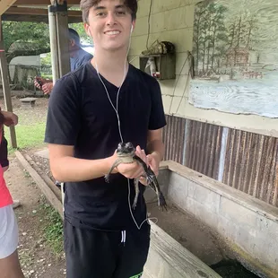 My sons loved holding the baby Alligators.