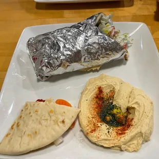 Supreme gyro and humus - I couldn't wait to get a bite in and forgot to take a pic until after I took one.