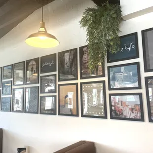 Framed photography on the walls