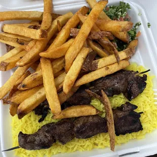 Lamb Kabob Platter was tasty