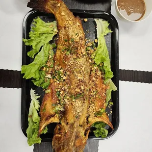Ca nuong, grilled catfish! So yummy