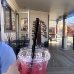 Italian Soda with blood Orange Juice