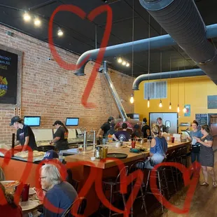 Cute place and the beer selections are projected onto a board on the left. Great choices on beer!