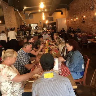 Enjoying the company and the eats.