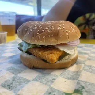 Chicken burger.