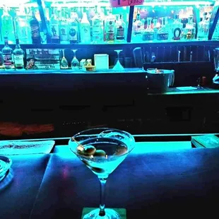 a martini with olives