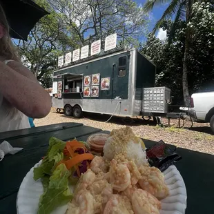 Food truck and garlic shrimp