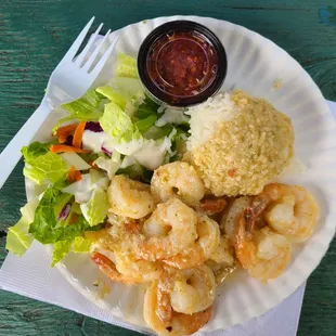 Garlic shrimp plate - yum !