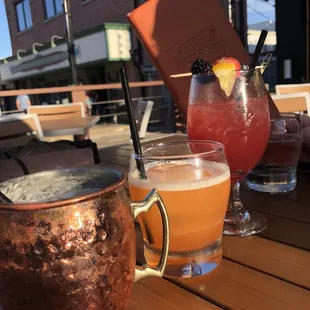 two drinks on a table