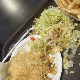 Barbacoa Taco Salad from zantiga the meat was cold it looked like they put 2 heads of lettuce in the bowl