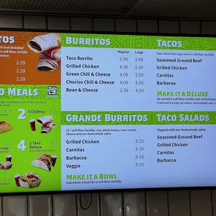 a menu for a mexican restaurant