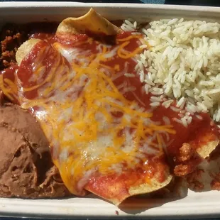 The $5.50 enchilada plate it was yummy