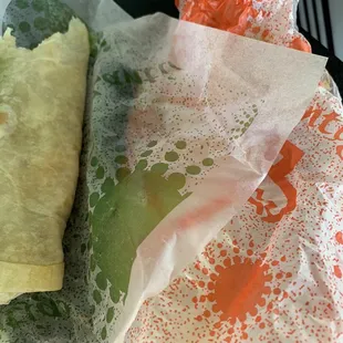 Green was hot chilito and red/orange is mild