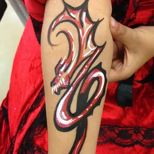 Chinese dragon by Zanypaint Face Painting.
