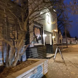 a street corner at night