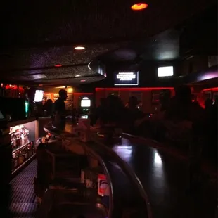 a bar with people sitting at the bar