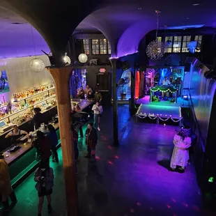 a view of the bar from the second floor