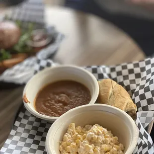 Zanzibar combo: 1/2 Vegan Banh Mi, Elote, Tomato Basil soup