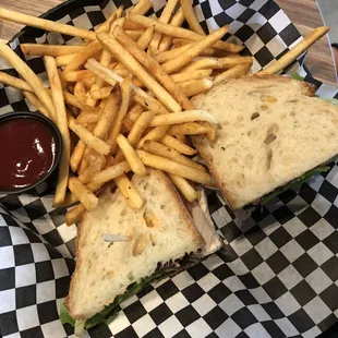 Spicy Turkey Sandwich with side of fries