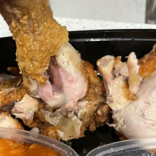 My fried chicken was raw.