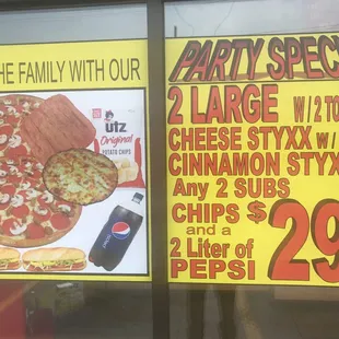 two large pizzas with toppings