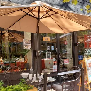 Three tables outside