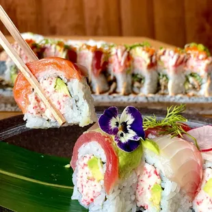 Rainbow Roll and Francisco Roll by BlackTigerEats