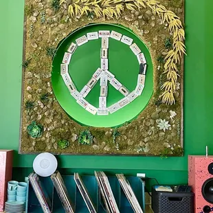 Cassette tapes used for the peace sign