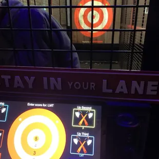 A sign of Stay in your lane.