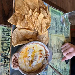 Queso fundito with poblano and chorizo
