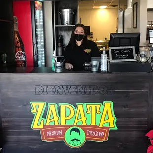 Angelica - co-owner (masked up and ready to help!)