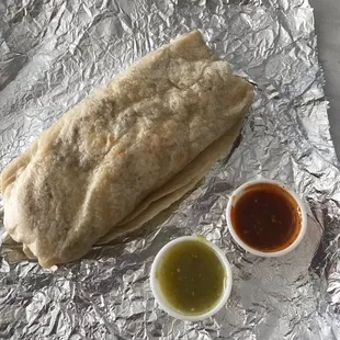 Bacon, egg, potato &amp; cheese burrito