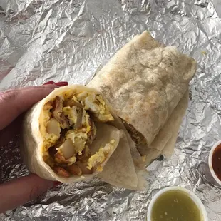 Bacon, egg, potato &amp; cheese burrito