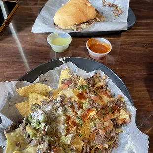 Carne asada nachos