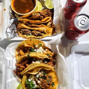 a variety of tacos